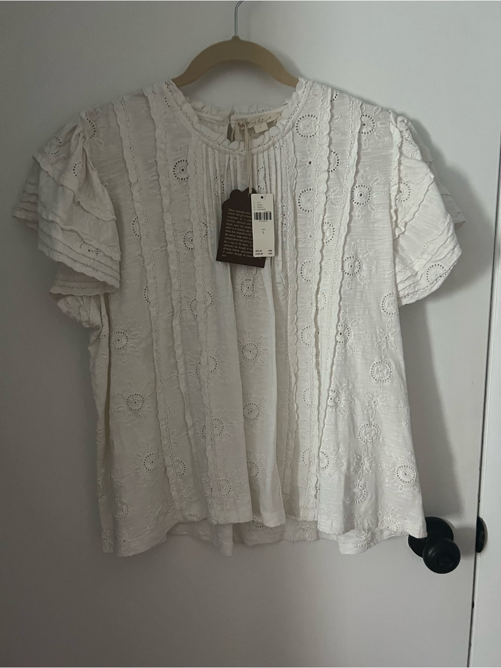 Forever That Girl by Anthropologie Eyelet Swing Blouse